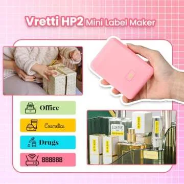 Vretti Label Maker: Portable Bluetooth Printer for Labeling