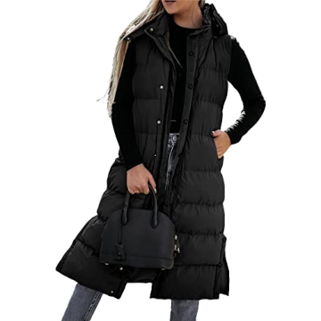 Grlasen Women's Long Quilted Vest for Stylish Winter Warmth