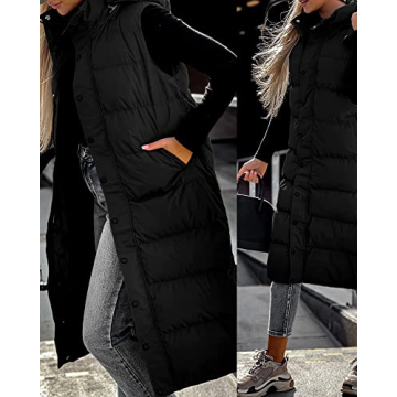 Grlasen Women's Long Quilted Vest for Stylish Winter Warmth