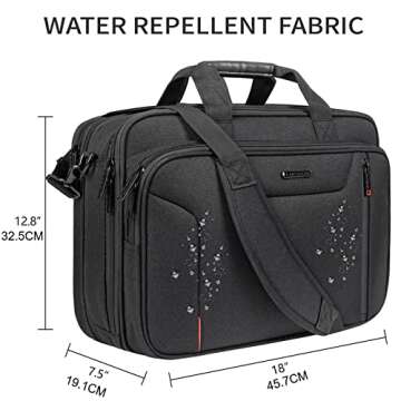 EMPSIGN Stylish Laptop Bag Briefcase, 17.3 Inch Laptop Case Expandable Messenger Bag for Men Water R...