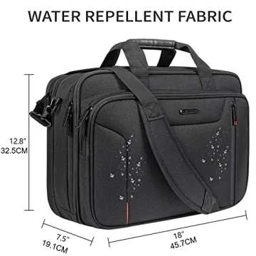 EMPSIGN Stylish Laptop Bag Briefcase, 17.3 Inch Laptop Case Expandable Messenger Bag for Men Water R...