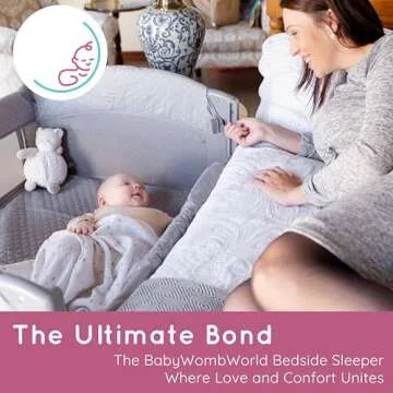 babywombworld Baby Bassinet Bedside Sleeper Crib: Premium Newborn to Toddler Soft Material Bed with Storage and Wheels