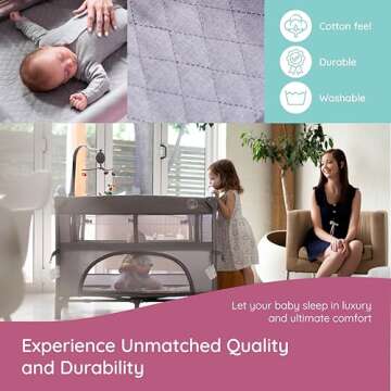 babywombworld Baby Bassinet Bedside Sleeper Crib: Premium Newborn to Toddler Soft Material Bed with Storage and Wheels