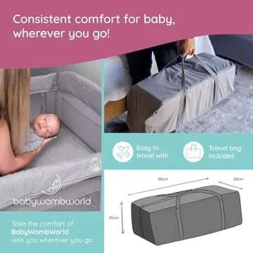 babywombworld Baby Bassinet Bedside Sleeper Crib: Premium Newborn to Toddler Soft Material Bed with Storage and Wheels