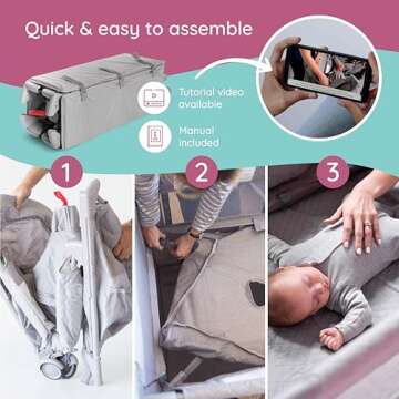 babywombworld Baby Bassinet Bedside Sleeper Crib: Premium Newborn to Toddler Soft Material Bed with Storage and Wheels