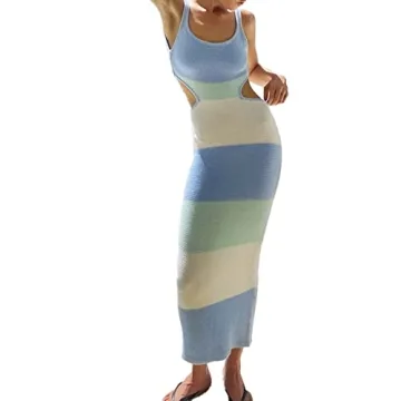 NUFIWI Women Backless Hollow Out Maxi Dress - Sexy and Elegant