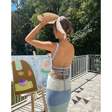 NUFIWI Backless Maxi Dress for Women - Elegant Style