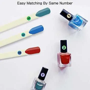 100 pcs Nail Swatch Sticks with Number Stickers for Display
