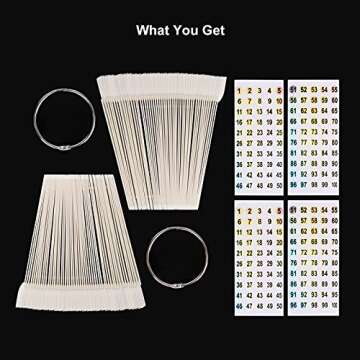100 ps Fan-shaped False Nail Swatch Sticks with Number Stickers for Color Display, Nail Polish Practice Sticks, Nail Art Display, Nail Color Wheel, Nail Sample Tips Sticks. (Natural)
