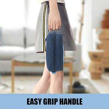 Sooez High Capacity Pencil Case, Big Pencil Bag Pouch Box Organizer Pen Case, Portable Journaling Supplies with Easy Grip Handle & Loop, Asthetic Supply for Girls Adults, Mint Green