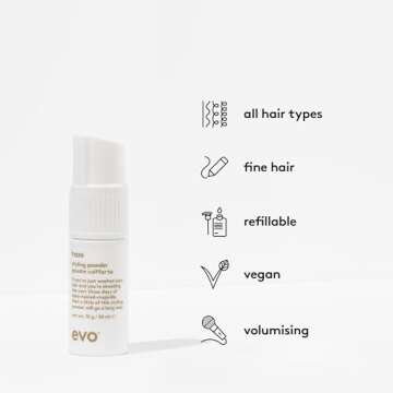 EVO Haze Styling Powder Spray Pump - Touchable Hair Texture Spray - Volumising with Matte Finish, for Fine Hair - 50ml / 10g