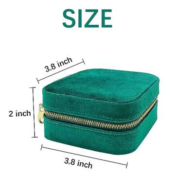Soddeph Travel-Friendly Velvet Jewelry Box for Rings, Pendants, Earrings, Necklaces, Bracelets - Compact and Portable Storage Case - Ideal for Women, Girls, and Travelers (Green)