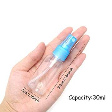 Honbay 4PCS 30ML Small Portable Reusable Plastic Fine Mist Perfume Spray Bottle Transparent Empty Sp...