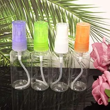Honbay 4PCS 30ML Small Portable Reusable Plastic Fine Mist Perfume Spray Bottle Transparent Empty Spray Sprayer Bottle Cosmetic Spray Bottles Transparent Travel Small Bottles (30ML*4)