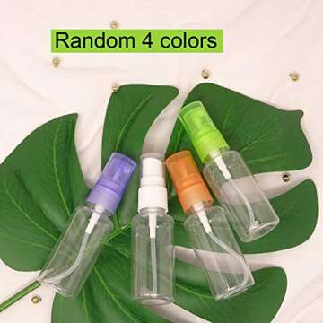 Honbay 4PCS 30ML Small Portable Reusable Plastic Fine Mist Perfume Spray Bottle Transparent Empty Spray Sprayer Bottle Cosmetic Spray Bottles Transparent Travel Small Bottles (30ML*4)