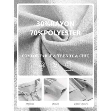 ANRABESS Women's Zip Up Hoodies Cropped Sweatshirts Casual Zip Jackets 2025 Fashion Trendy Spring Outfits Grey Medium