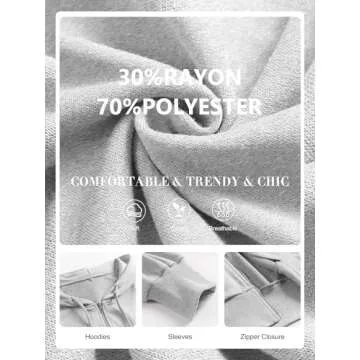 ANRABESS Women's Zip Up Hoodies Cropped Sweatshirts Casual Zip Jackets 2025 Fashion Trendy Spring Outfits Grey Medium