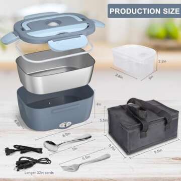 Carsolt Electric Lunch Box Food Heater - 3 in 1 Portable Leakproof Heated Lunch Box for Car/Home/Adu...