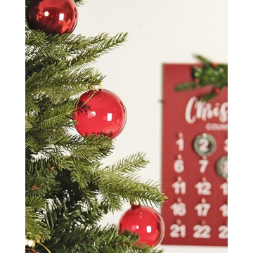 DN DECONATION Deep Red Glass Christmas Ball Ornaments Set of 9