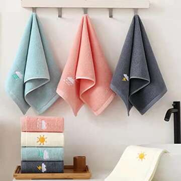 Lchkrep Hand Towels 4 Set, 100% Cotton Bath Hand Towel for Bathroom, Face, Kitchen, Gym and Spa, Ult...