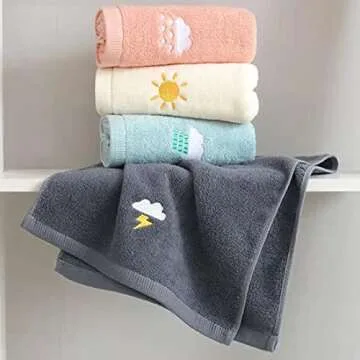 Lchkrep Hand Towels 4 Set, 100% Cotton Bath Hand Towel for Bathroom, Face, Kitchen, Gym and Spa, Ultra Soft and Highly Absorbent Hand Towels for Bathroom, Size 14" x 29"