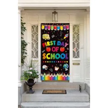 First Day of School Door Banner, Back to School Door Decorations for School Classroom, Back to School Classroom Decorations Bulletin Board Banner, First Day of School Decorations for Kids Classroom