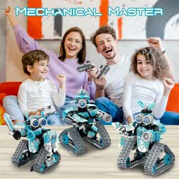 STEM Building Toys for Kids - 6 in 1 Remote Control Robot