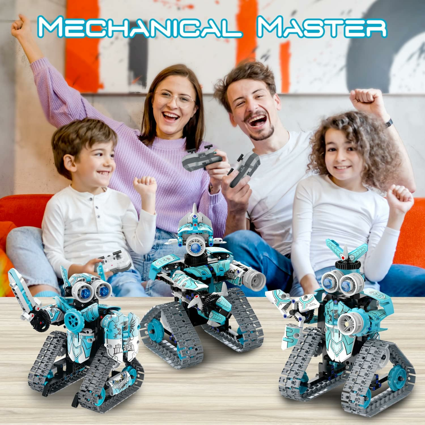 STEM Building Toys for Kids - 6 in 1 Remote Control Robot