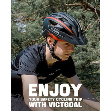 VICTGOAL Bike Helmet with Rechargeable LED Light and Goggles