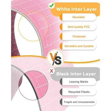 Density-upgraded 18"x12" Self Healing Cutting Mat, Idemeet Rotary Sewing Mat for Crafts, 5-Ply Blade Table Protector Cut Board for Fabric Leather Cutting Quilting Modeling Hobby Project, A3, Pink