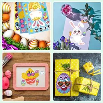 36 Sheet Easter Stickers for Kids,Easter Basket Stuffers,Make a Face Easter Stickers with Easter Animal Egg Themed,Make Your Own Stickers,Easter Decorations Gift Kids Party Favor Supplies Crafts