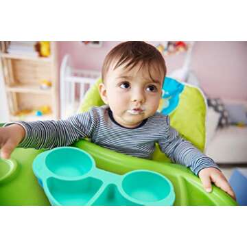 Silicone Divided Toddler Plates - Portable Non Slip Suction Plates for Children Babies and Kids BPA Free Baby Dinner Plate