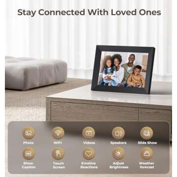 FRAMEO 10inch Digital Picture Frame WiFi Smart Photo Frame Electronic Digital Picture Frames Load fr...