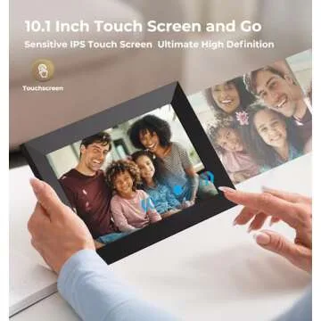 FRAMEO 10inch Digital Picture Frame WiFi Smart Photo Frame Electronic Digital Picture Frames Load from Phone1280x800 HD IPS Touch Screen,Automatic/Slideshow/Share Videos Via Frameo APP