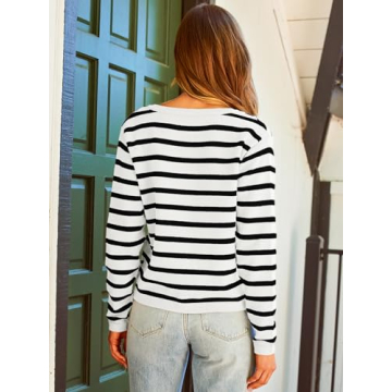 Trendy LILLUSORY Women's Striped Cardigan for Fall