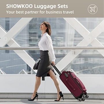 SHOWKOO Softside Luggage Sets Expandable & Durable