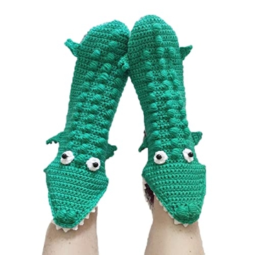 Unisex Knit Funny Animal Crocodile Socks Novelty Shark Crocodile Floor Socks Wool Winter Warm Thick ...