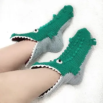 Unisex Knit Funny Animal Crocodile Socks Novelty Shark Crocodile Floor Socks Wool Winter Warm Thick Casual Sock (Style 26)