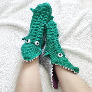 Unisex Knit Funny Animal Crocodile Socks Novelty Shark Crocodile Floor Socks Wool Winter Warm Thick Casual Sock (Style 26)