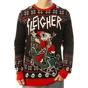 Ugly Christmas Party Unisex Ugly Christmas Sweater Sleigher-4XL Sleigher Black