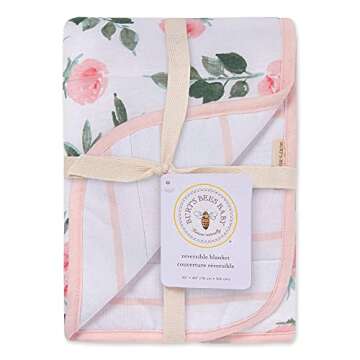Burt's Bees Baby - Reversible Blanket, Nursery, Stroller & Tummy-Time Organic Jersey Cotton Quilted ...