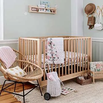 Burt's Bees Baby - Reversible Blanket, Nursery, Stroller & Tummy-Time Organic Jersey Cotton Quilted Infant & Toddler Bedding