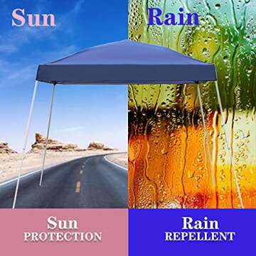 GDY 10x10 Outdoor Canopy, Pop Up Canopy Tent, Portable Instant Folding Shelter Gazebos, Patio Canopy Waterproof Canopies with Carrying Bag, for Patio/Outdoor/Wedding Parties and Events, (Blue).