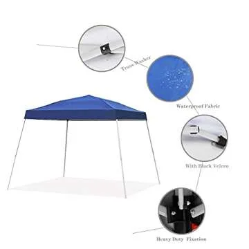 GDY 10x10 Outdoor Canopy, Pop Up Canopy Tent, Portable Instant Folding Shelter Gazebos, Patio Canopy Waterproof Canopies with Carrying Bag, for Patio/Outdoor/Wedding Parties and Events, (Blue).