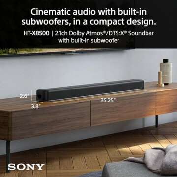 Sony HTX8500 2.1ch Dolby Atmos/DTS:X Soundbar with Built-in subwoofer, Black