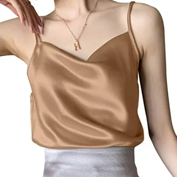Miqieer Women's Silky Cowl Neck Tank Top for Any Occasion