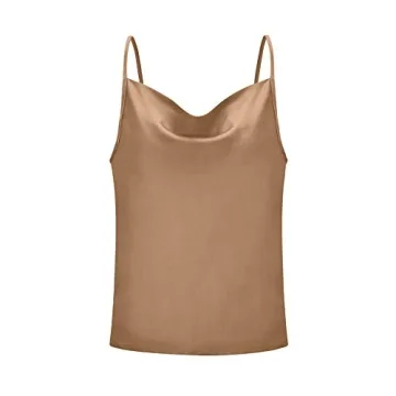 Miqieer Women's Silky Cowl Neck Tank Top for Any Occasion