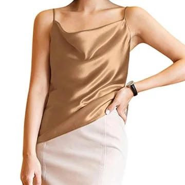 Miqieer Women's Silky Cowl Neck Tank Top for Any Occasion