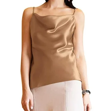 Miqieer Women's Silky Cowl Neck Tank Top for Any Occasion