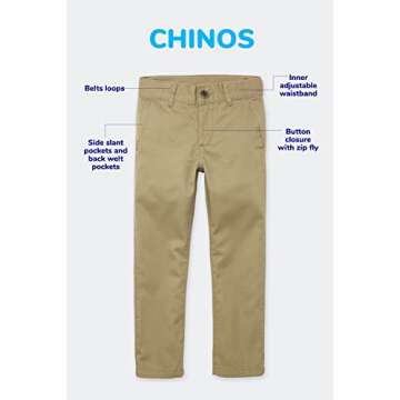 The Children's Place boys Chino Pants, Flax, 6